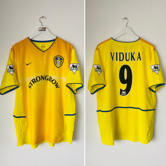 Leeds United away football shirt 2002/04 Viduka XL