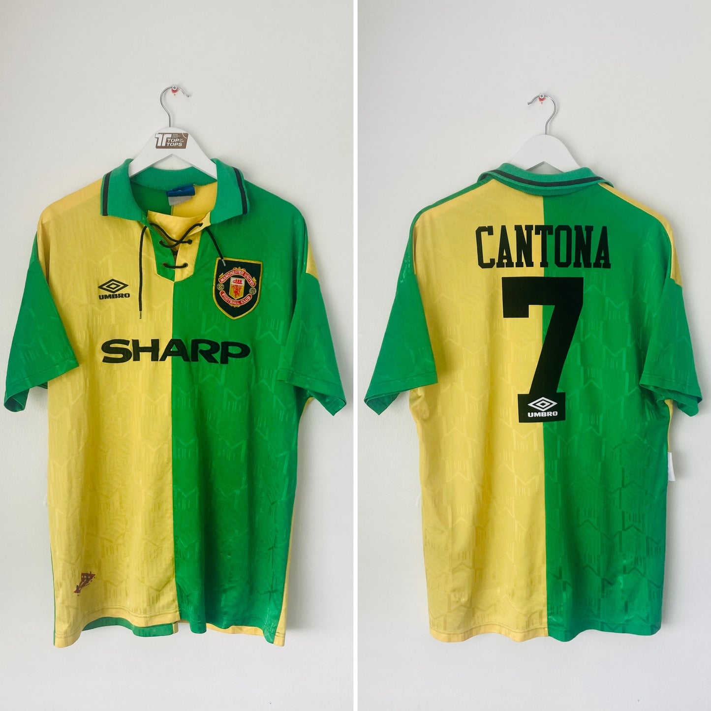Manchester United third football shirt 1992/94 Newton Heath Cantona XL