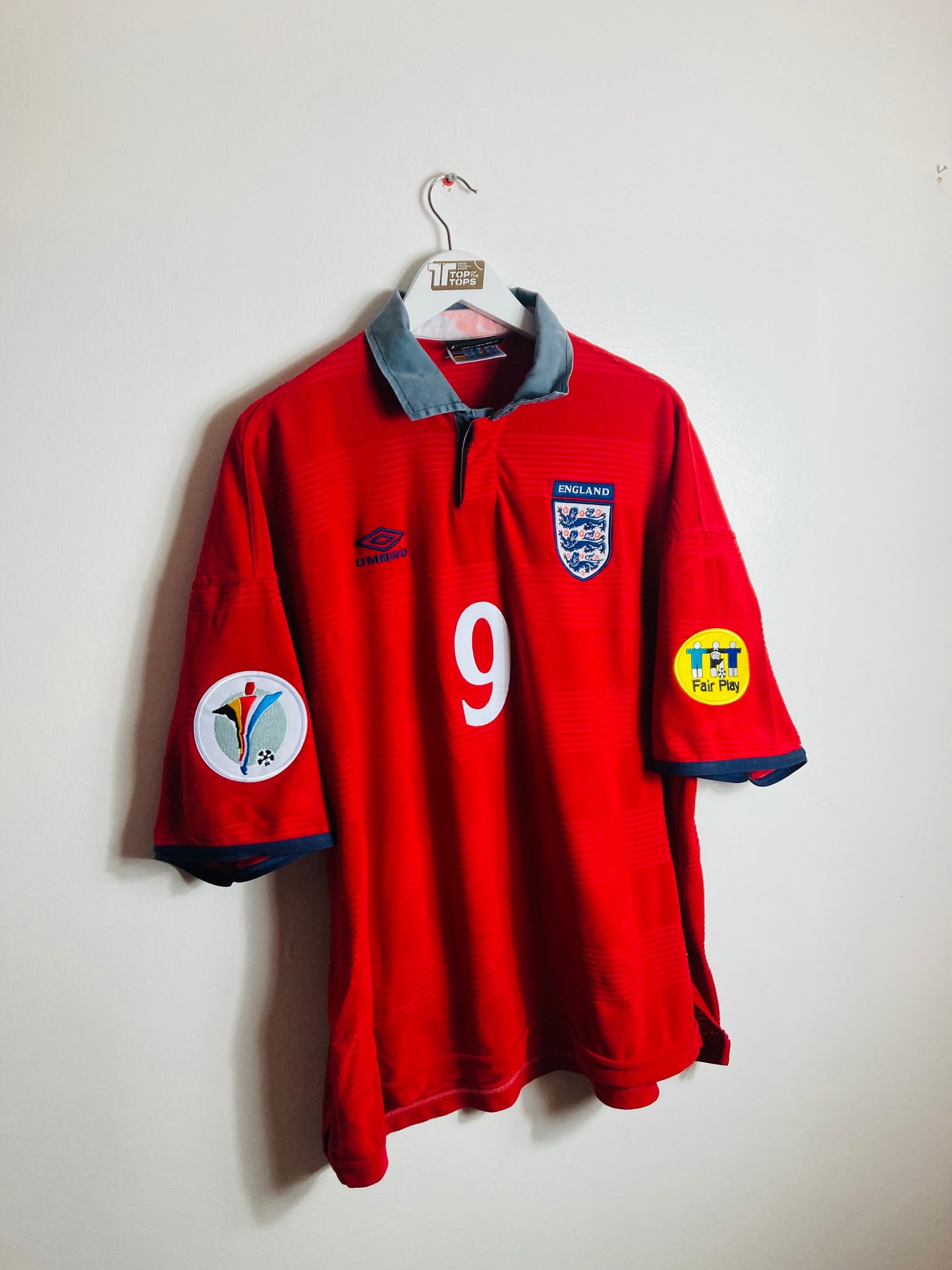 England away football shirt Euro 2000 Shearer XXL