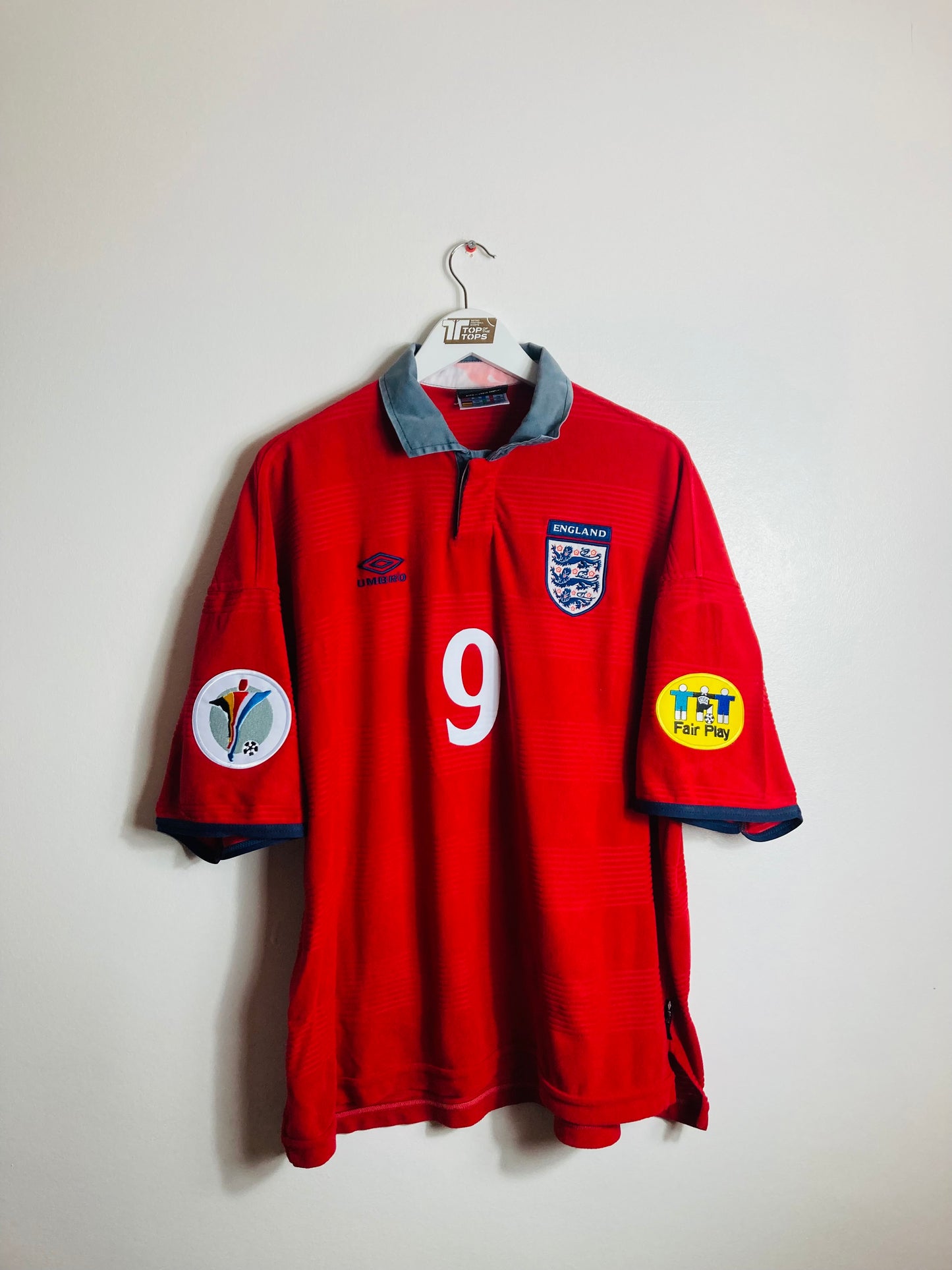 England away football shirt Euro 2000 Shearer XXL