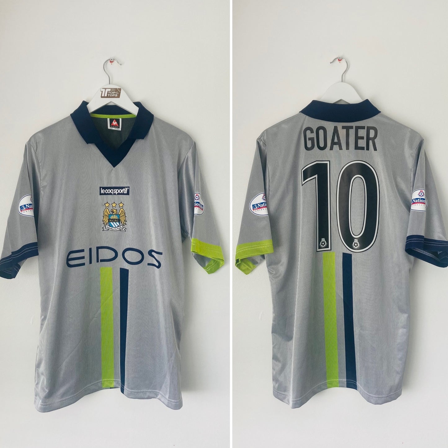 Manchester City away football shirt 2001/02 Goater Medium