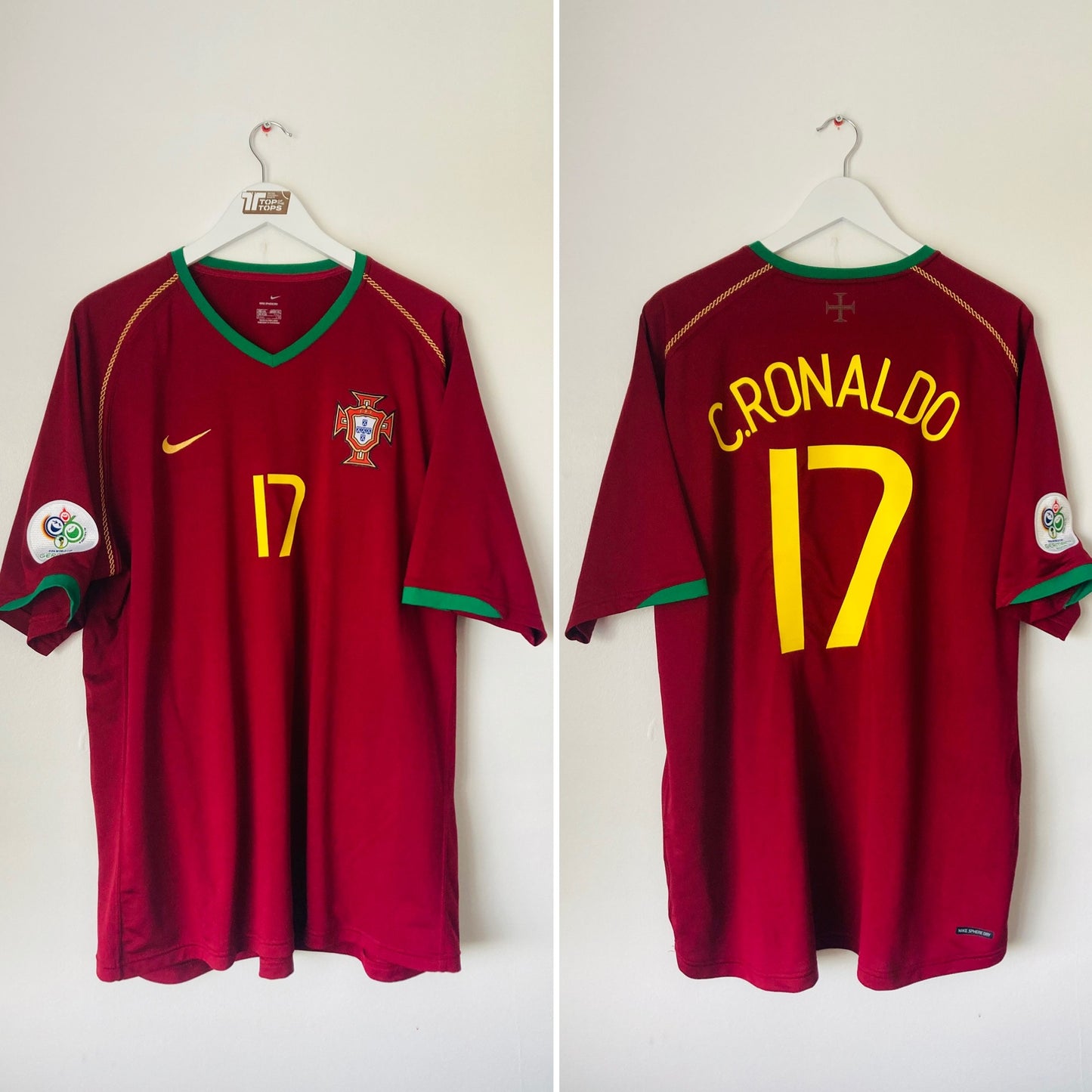 Portugal home football shirt
W/C 2006 Ronaldo XXL