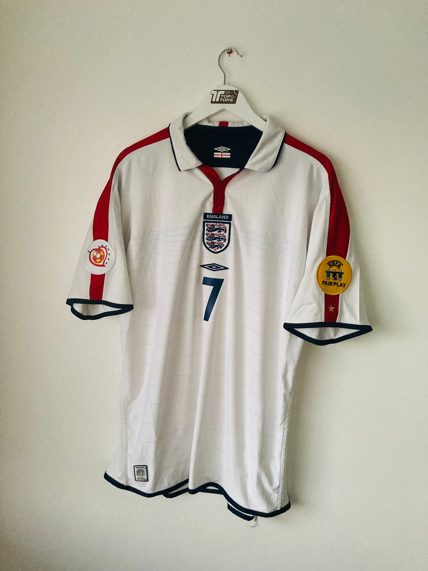 England home football shirt Euro 2004 Beckham XL