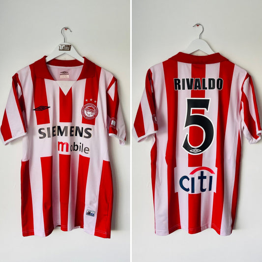 Olympiakos home football shirt 2004/05 Rivaldo medium