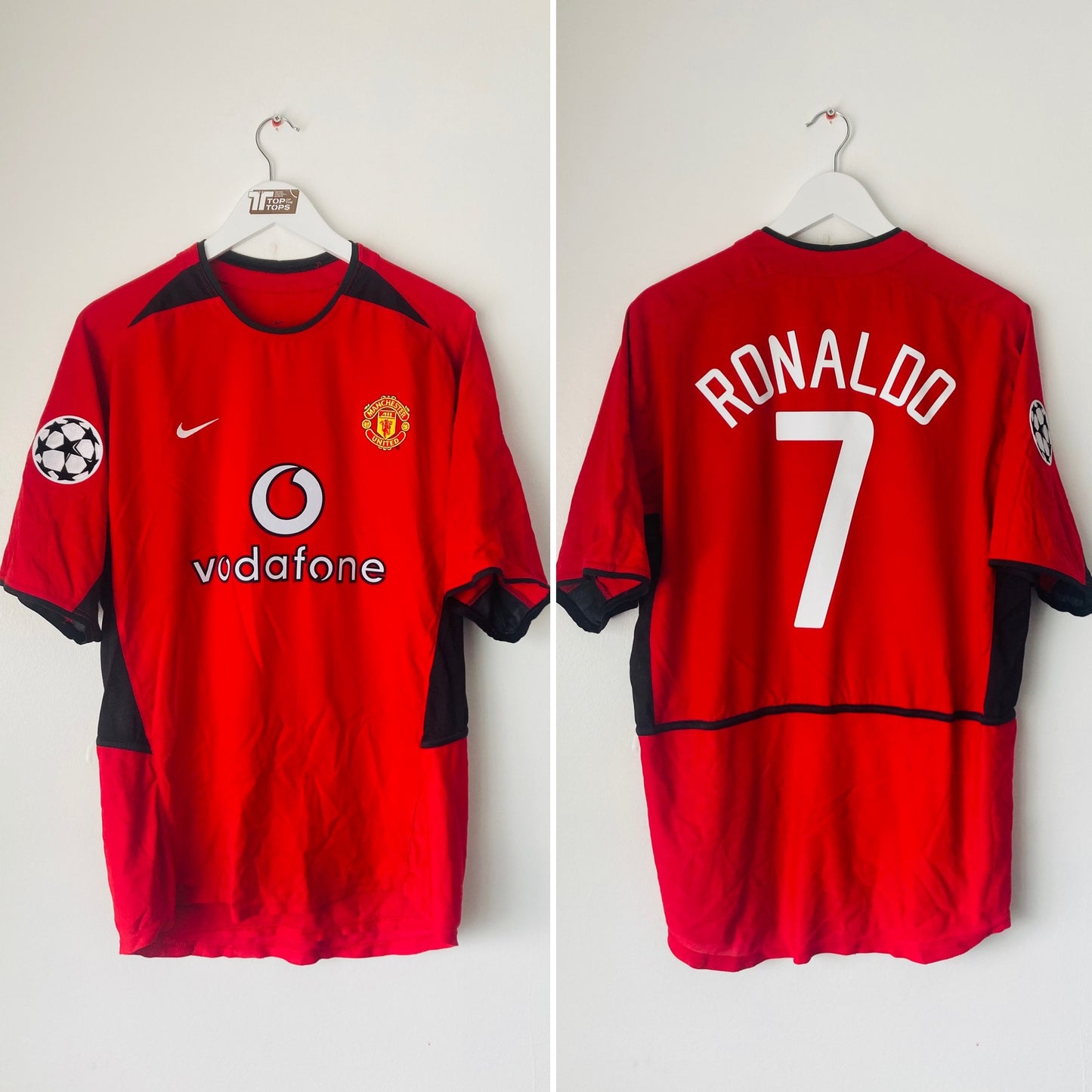 Manchester United home football shirt 2003/04 CR7 Large