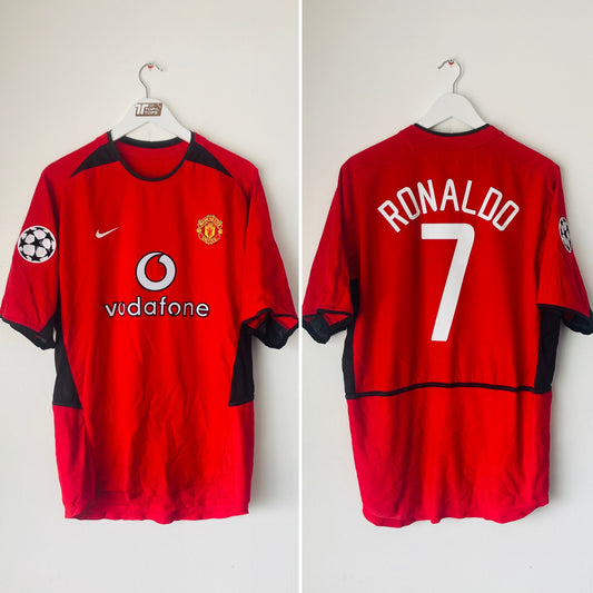 Manchester United home football shirt 2003/04 CR7 Large