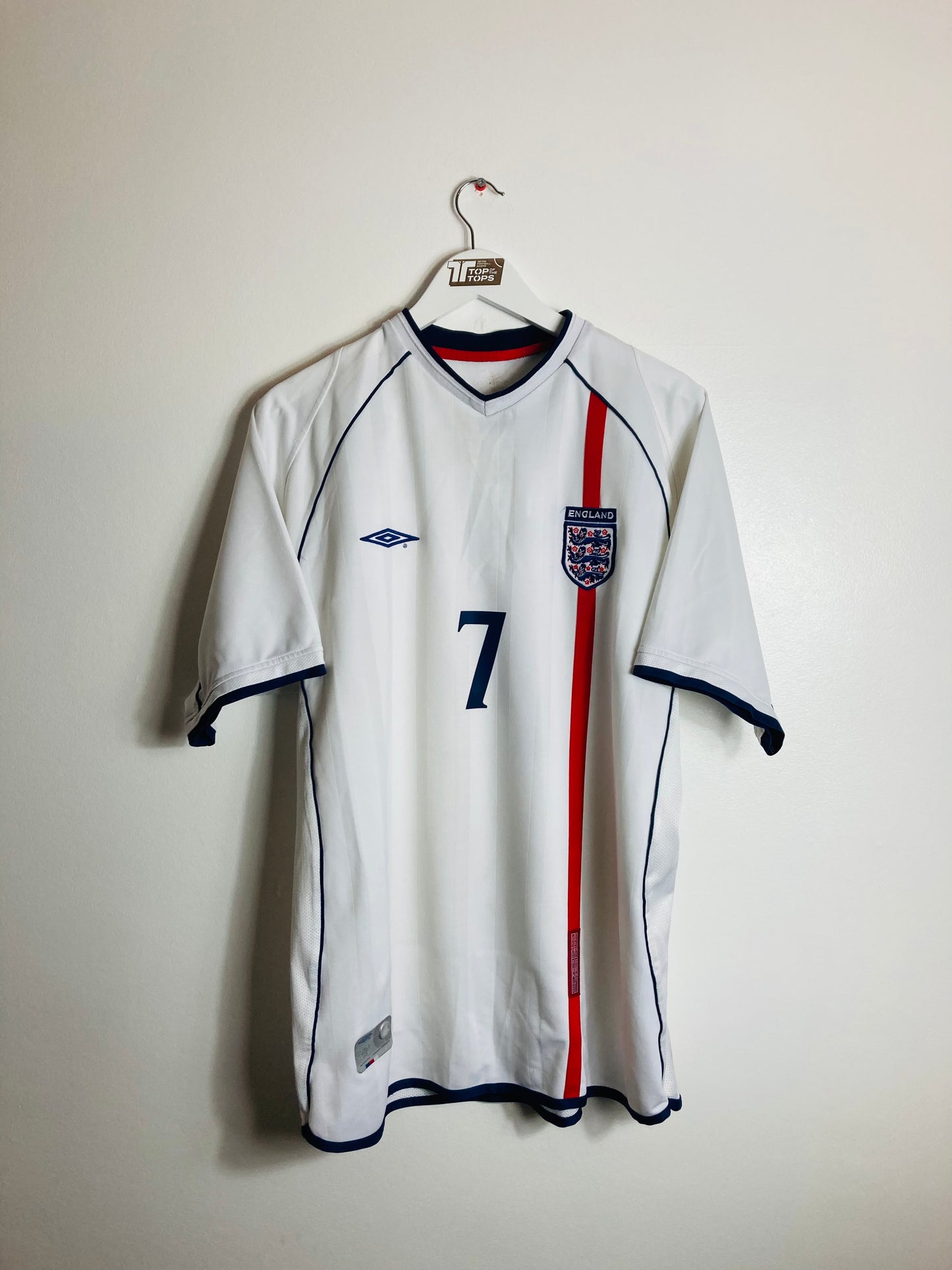 England home football shirt Beckham 2001/02 XL
