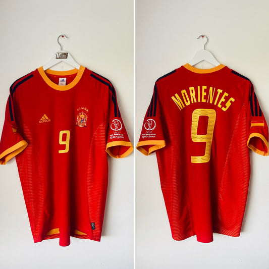 Spain home football shirt         W/C 2002 Morientes Large