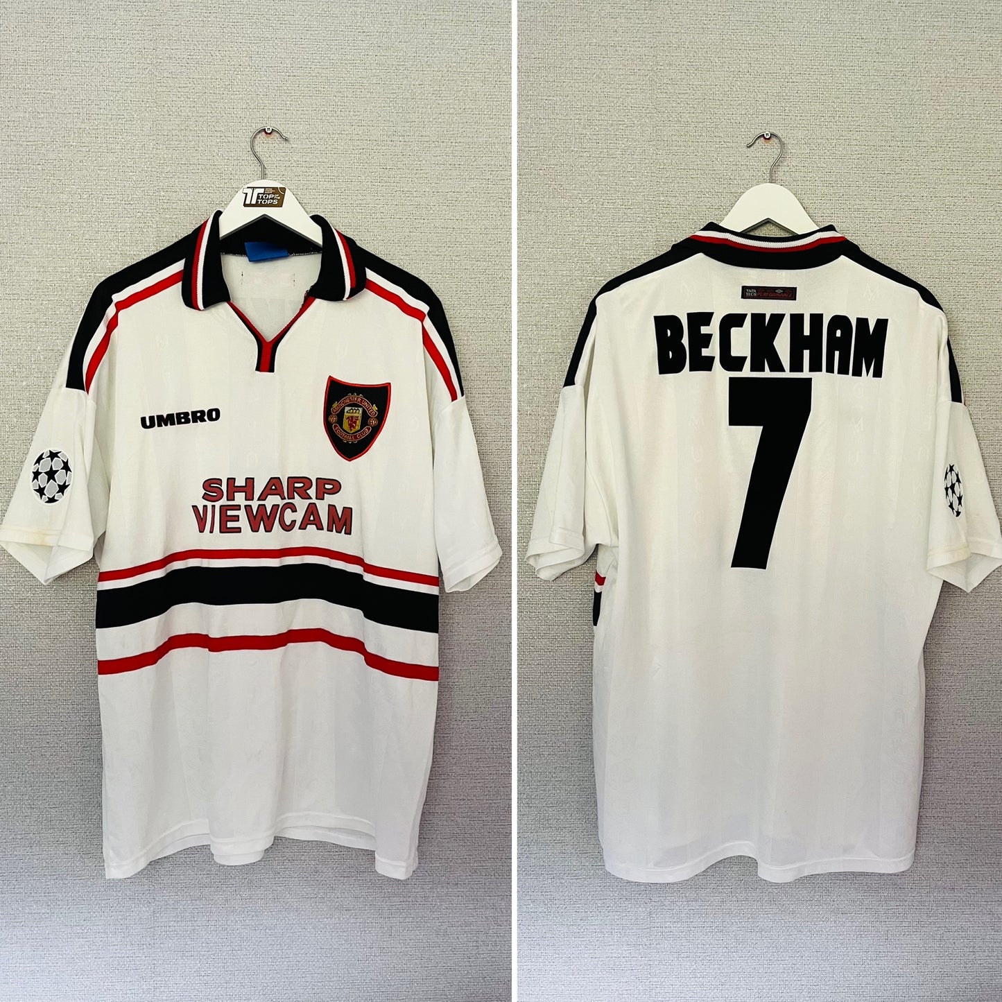 Manchester United away football shirt 1997/99 Beckham XXL