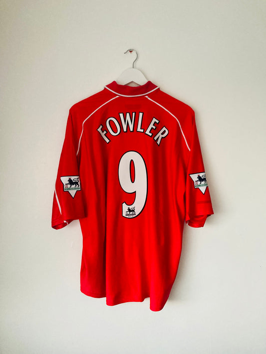 Liverpool home football shirt 2000/02 Fowler XL