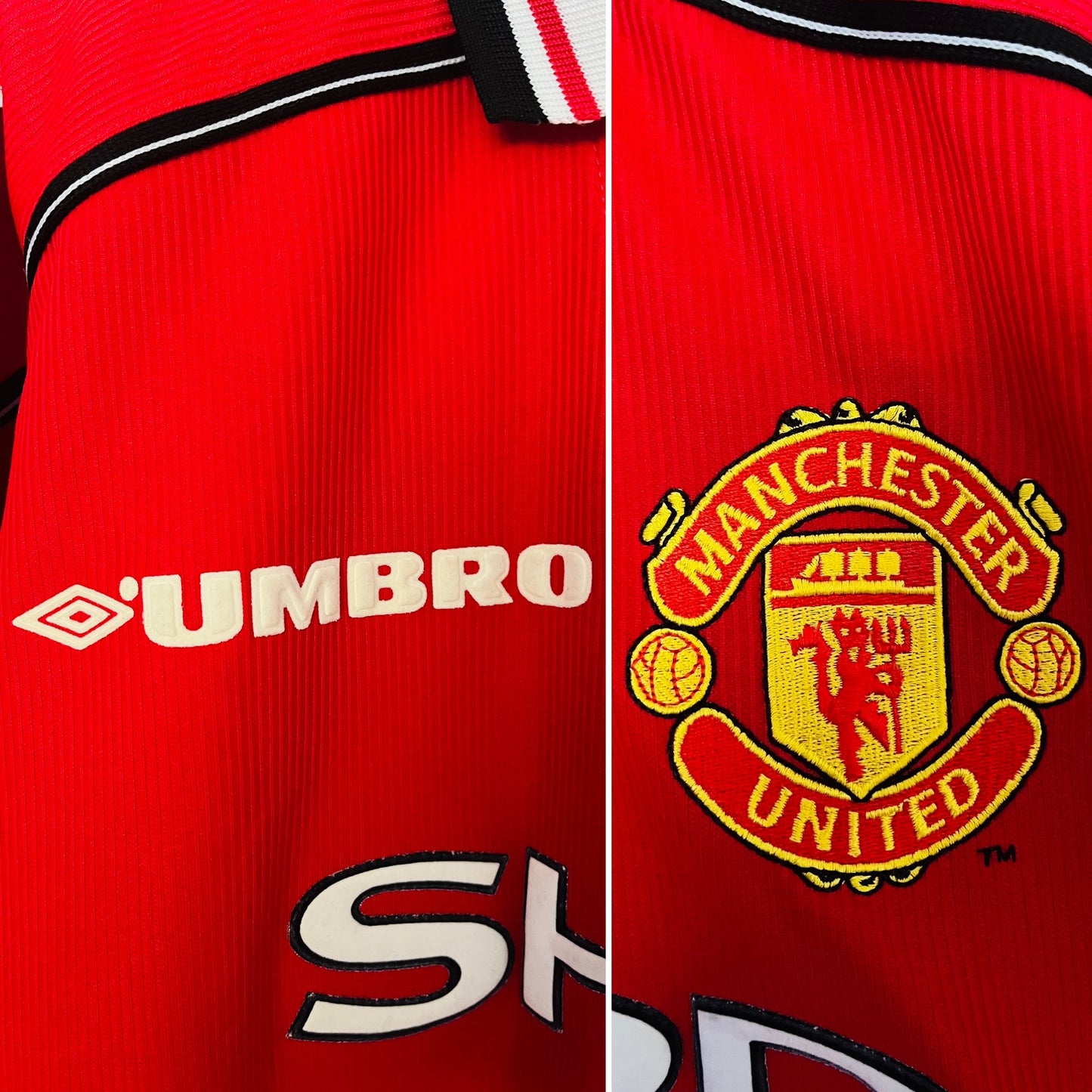 Manchester United home football shirt 1998/2000 Beckham Medium