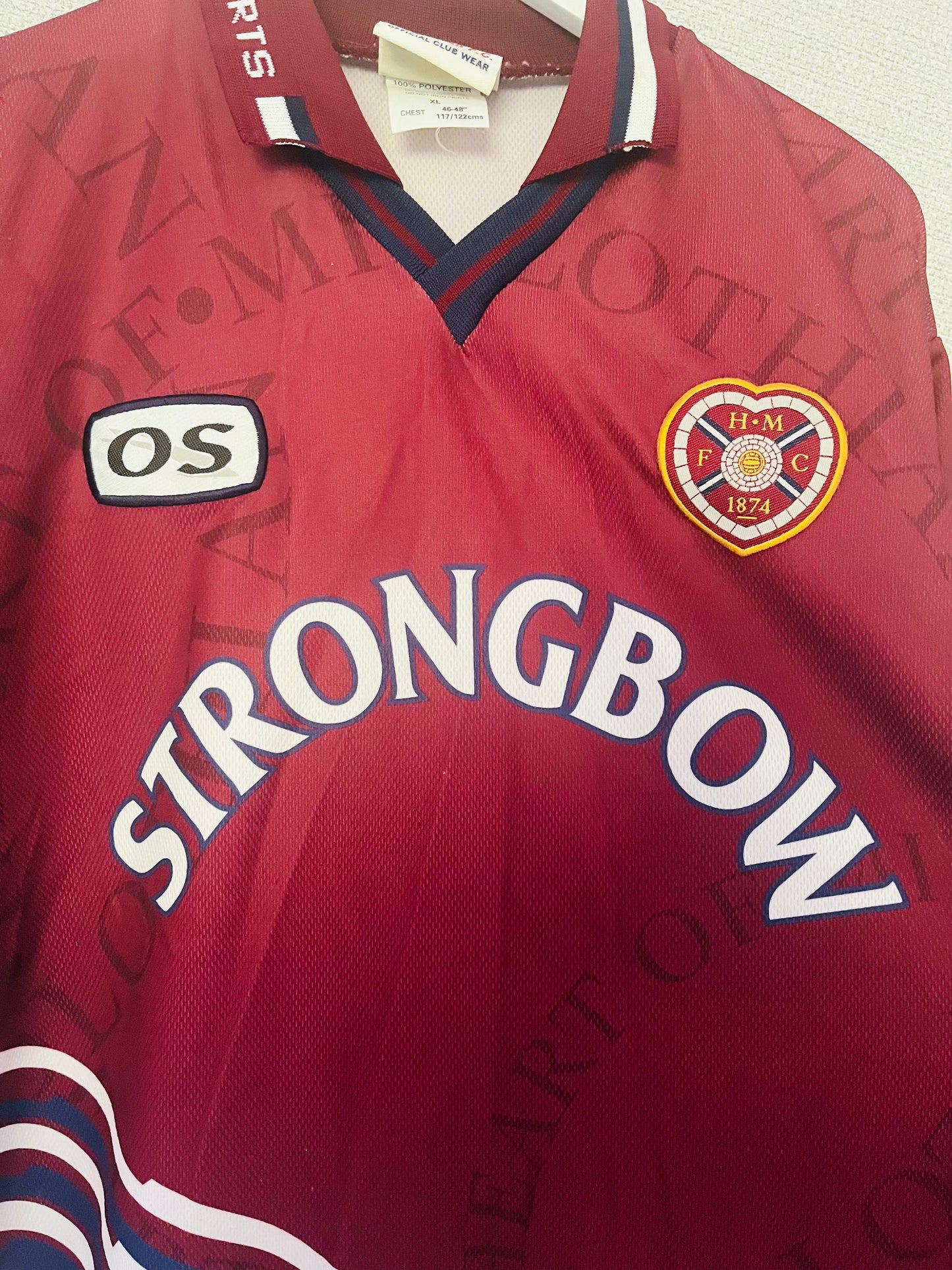 Heart of Midlothian Hearts home football shirt 1998/99 XL