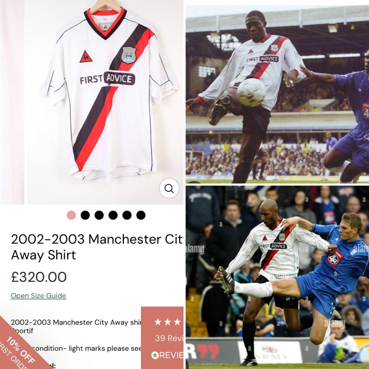 Manchester City 2002/2003 White Away Football Shirt (XL)