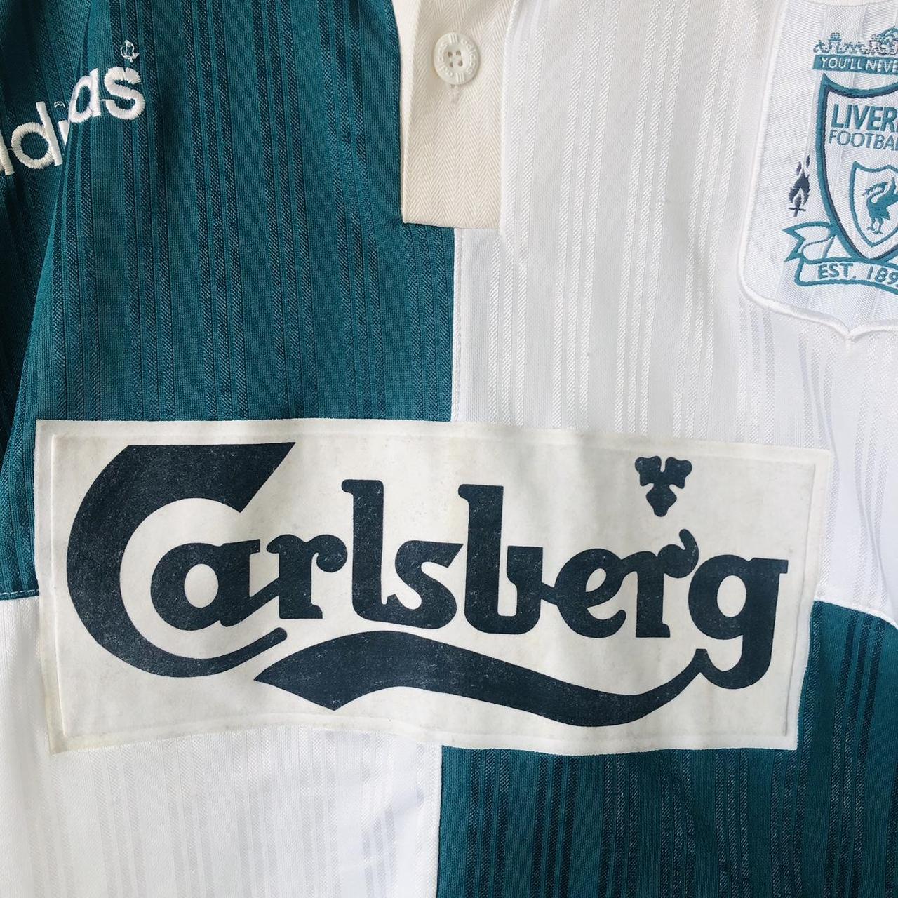 Liverpool 1995/1996 Green & White Football Shirt (M)