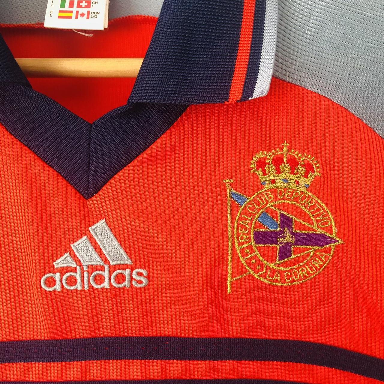 Deportivo 1998/1999 Red & Grey Away Football Shirt (L)