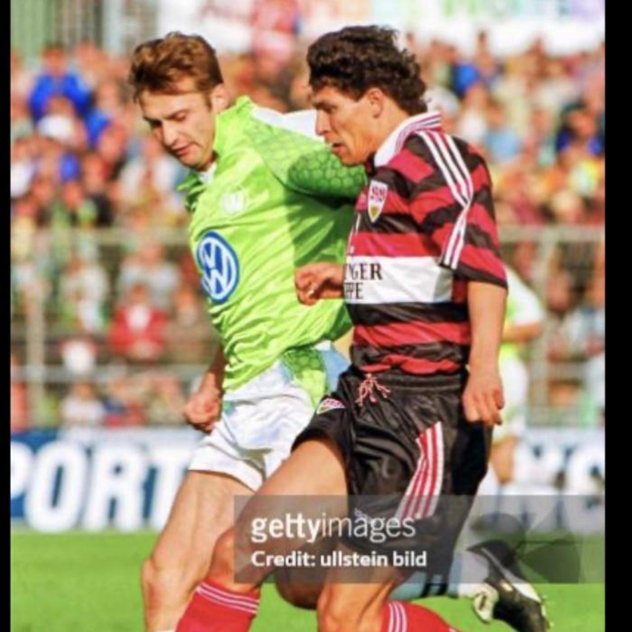 VfB Stuttgart 1997/1998 Red & Black Away Football Shirt (XS)