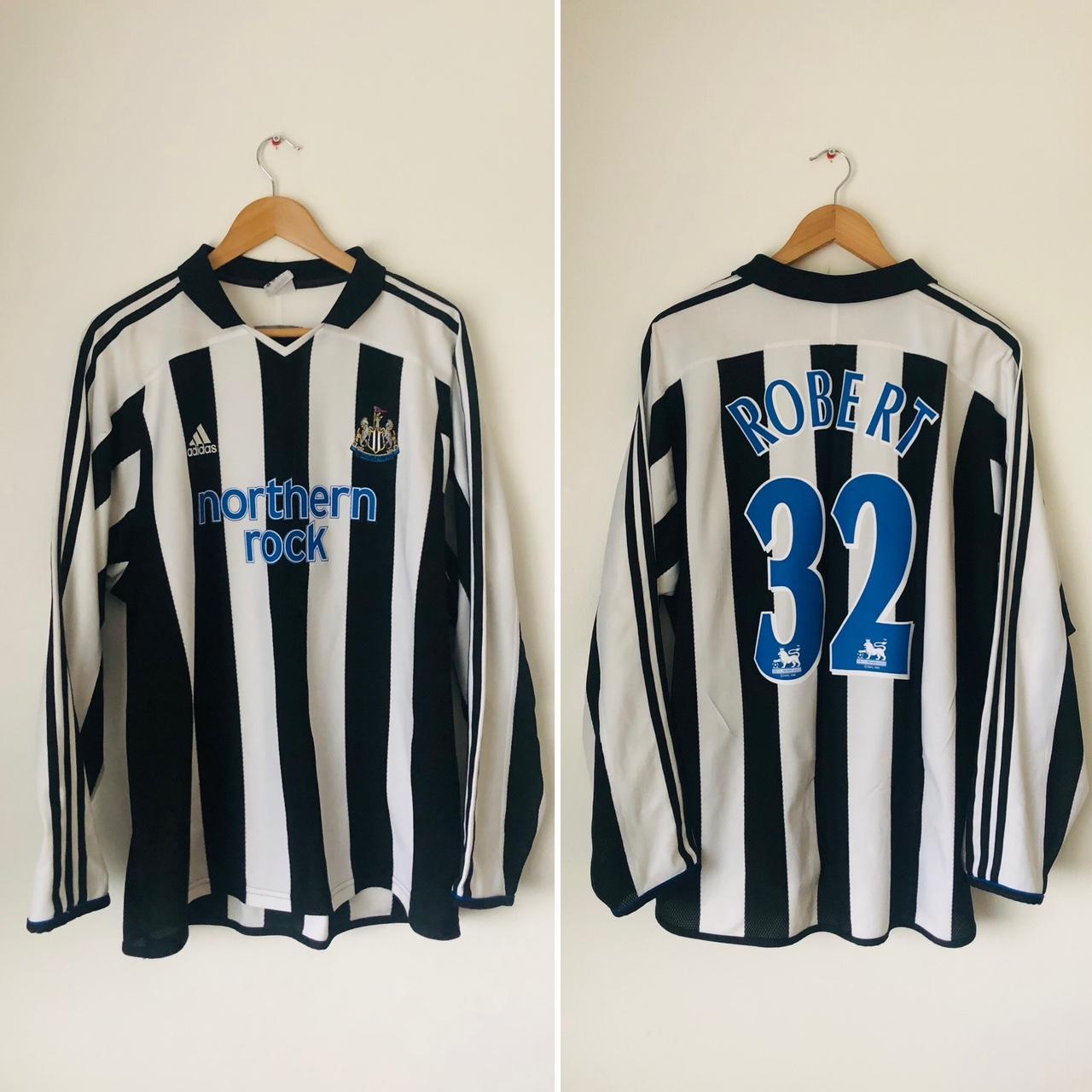 Newcastle United 2003/2004 Black & White Home Football Shirt (XL)