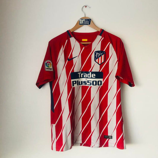 Atletico Madrid 2017/2018 Red & White Home Football Shirt (M)