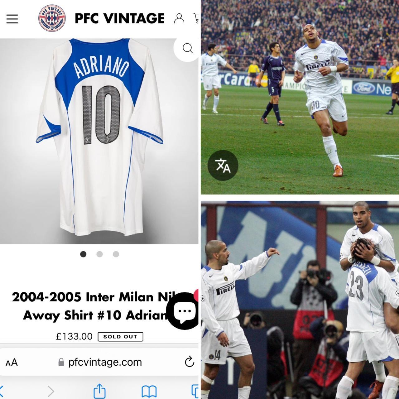Inter Milan 2004/2005 White Away Football Shirt (XL)