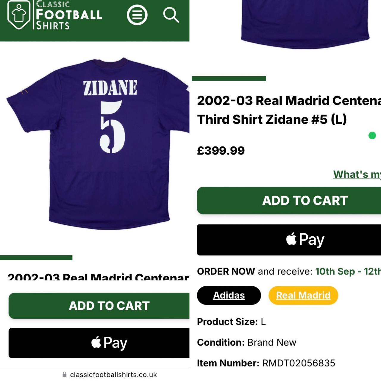 Real Madrid 2002/2003 Navy Third Football Shirt (M)