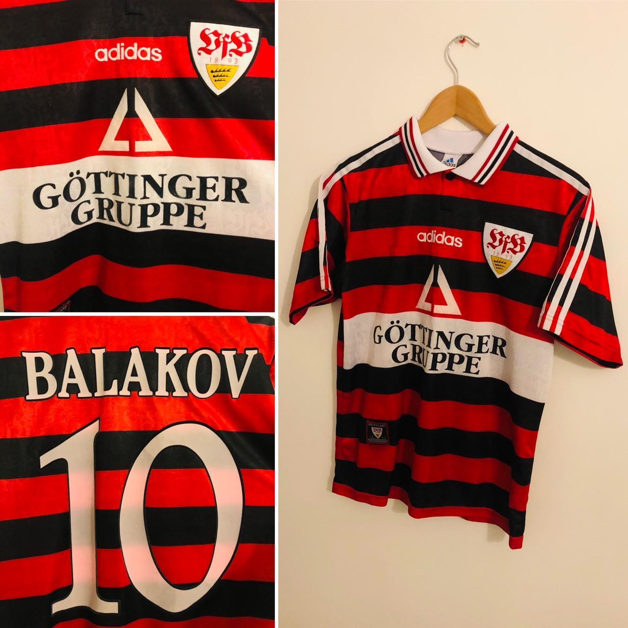 VfB Stuttgart 1997/1998 Red & Black Away Football Shirt (XS)