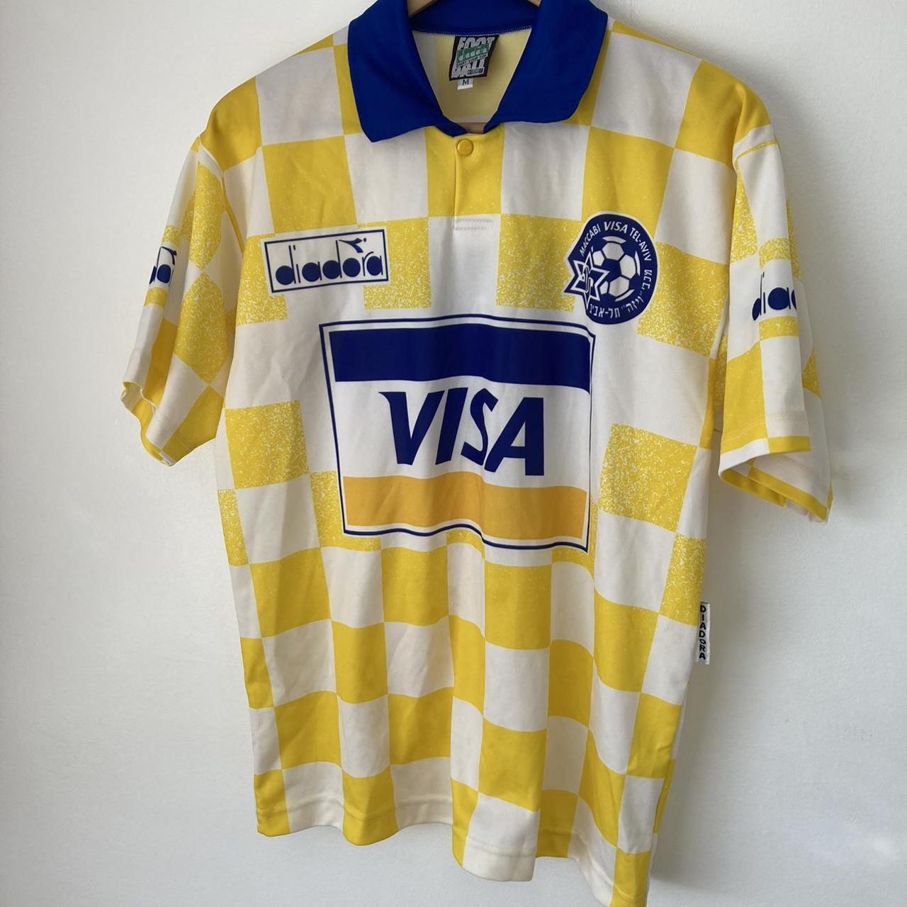 Maccabi Tel-Aviv 1994/1995 Yellow & White Home Football Shirt (M)