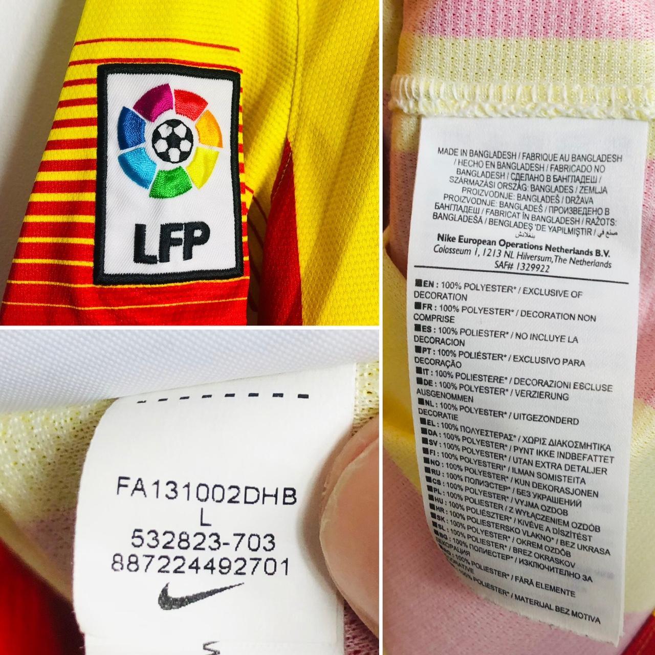 Barcelona 2013/2014 Red & Yellow Away Football Shirt (L)