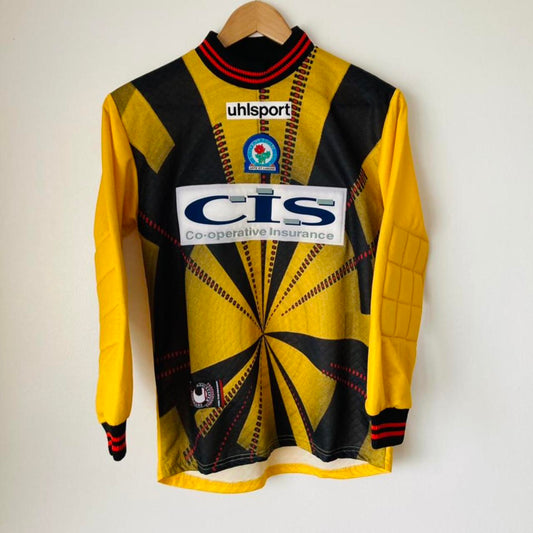 Blackburn 1998/200 Yellow & Black Goalkeeper Football Shirt (XS)