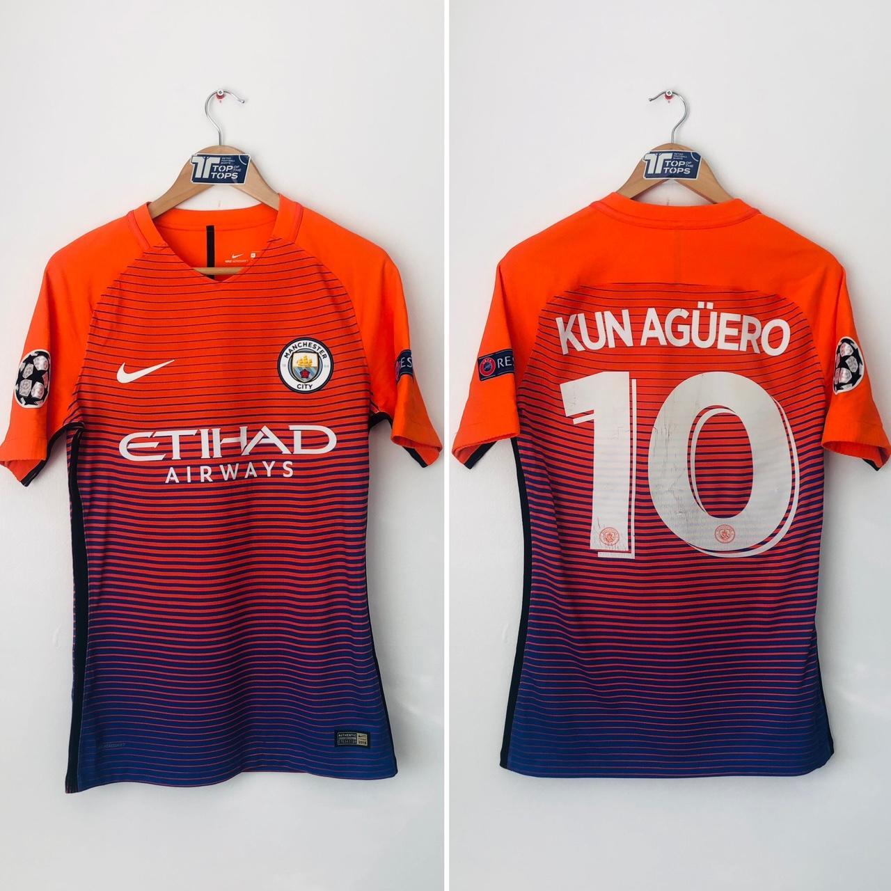 Manchester City 2016/2017 Red Blue Third Football Shirt (M