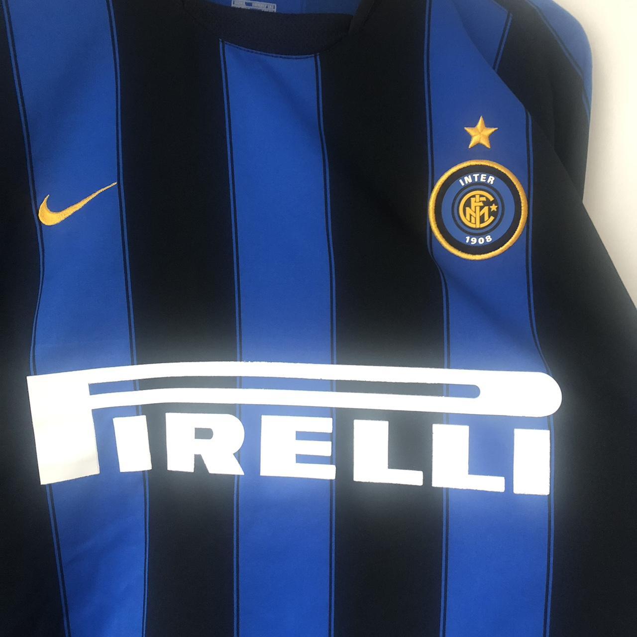 Inter Milan 2003/2004 Blue & Black Football Shirt (L)
