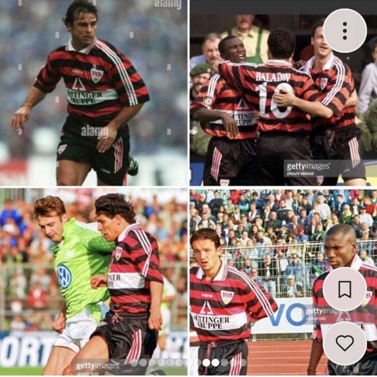 VfB Stuttgart 1997/1998 Red & Black Away Football Shirt (XS)