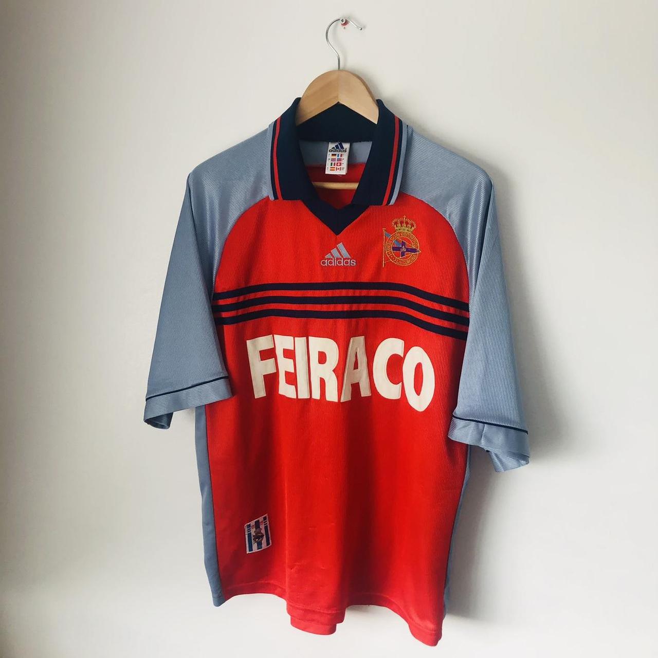 Deportivo 1998/1999 Red & Grey Away Football Shirt (L)