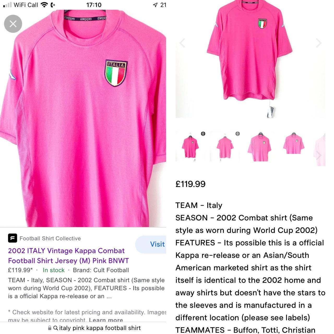 Italy 2000/2002 Pink Away Football Shirt (M)