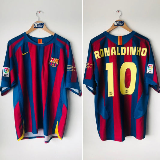 Barcelona 2005/2006 Red & Blue Football Shirt (L)