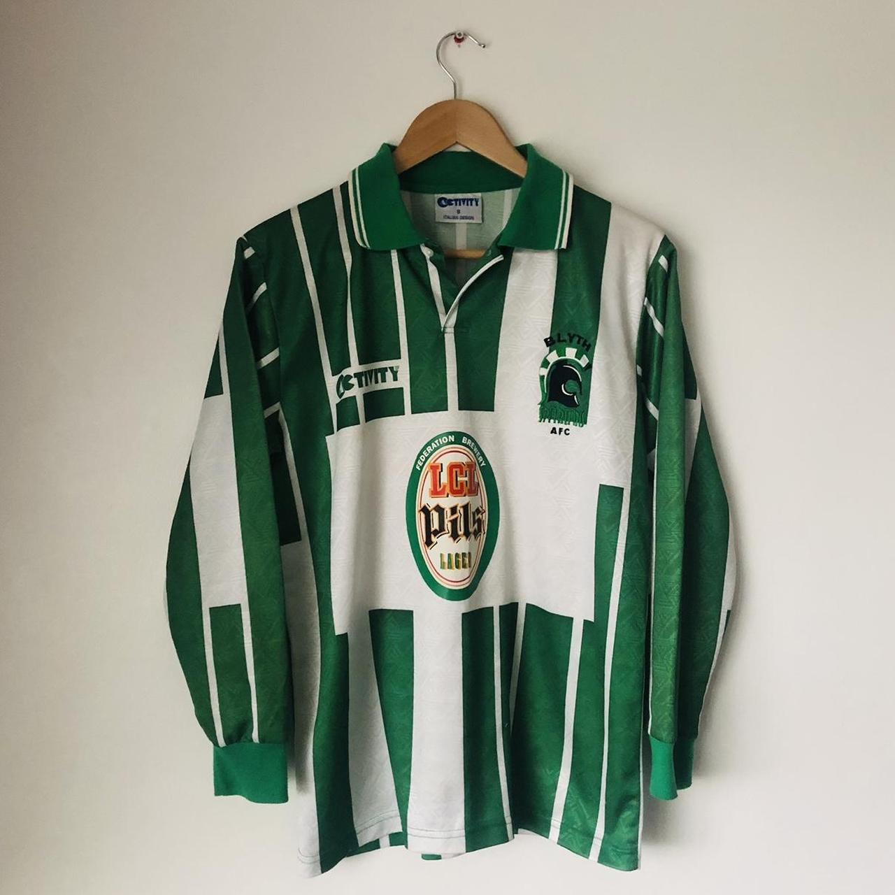 Blyth Spartans 1997/1998 Green & White Home Football Shirt (S)