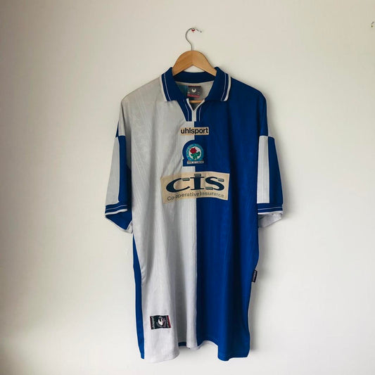 Blackburn Rovers 1998/2000 Blue & White Home Football Shirt (XXL)