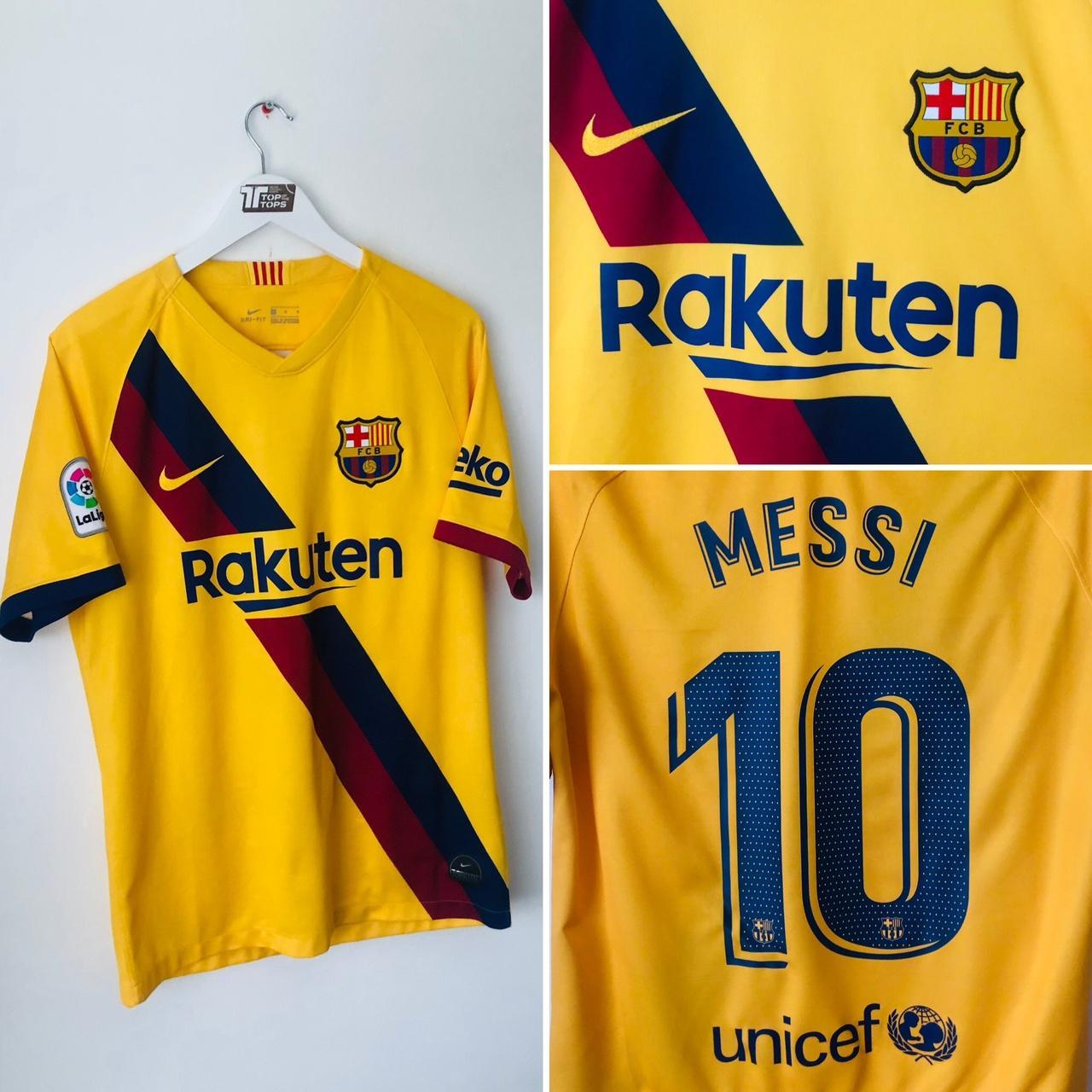 Barcelona 2019/2020 Yellow Away Football Shirt (M)