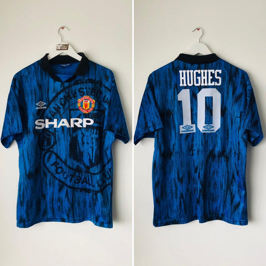 Manchester United 1992/1993 Blue Away Football Shirt (M)