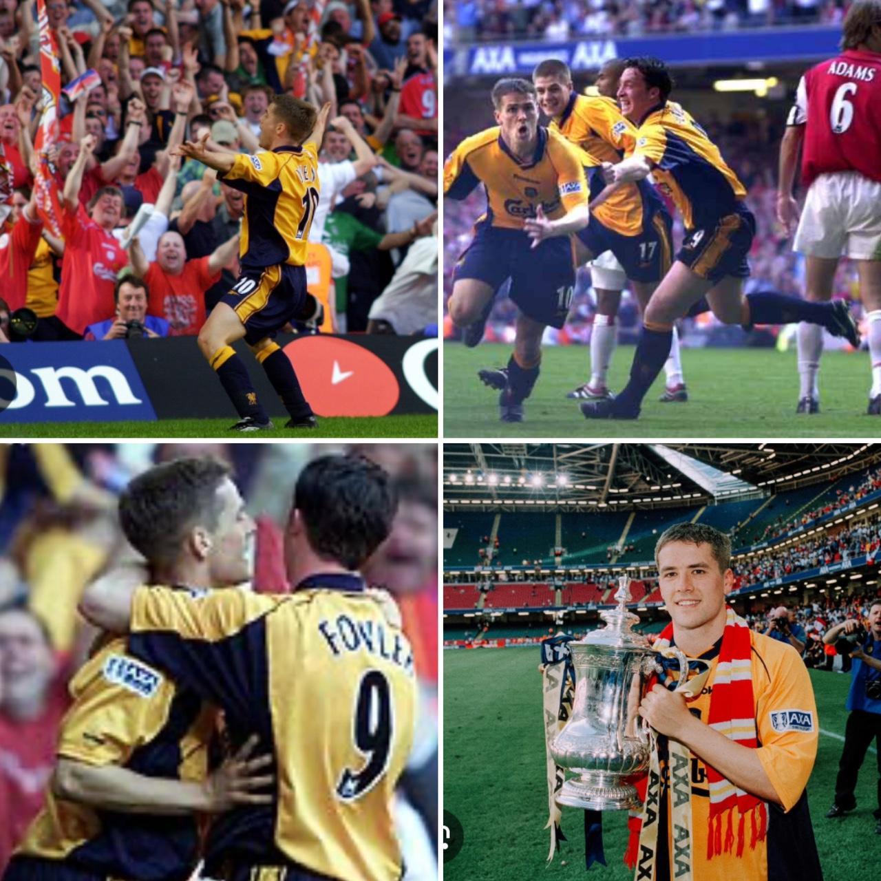 Liverpool 2000/2001 Yellow & Navy Football Shirt (L)