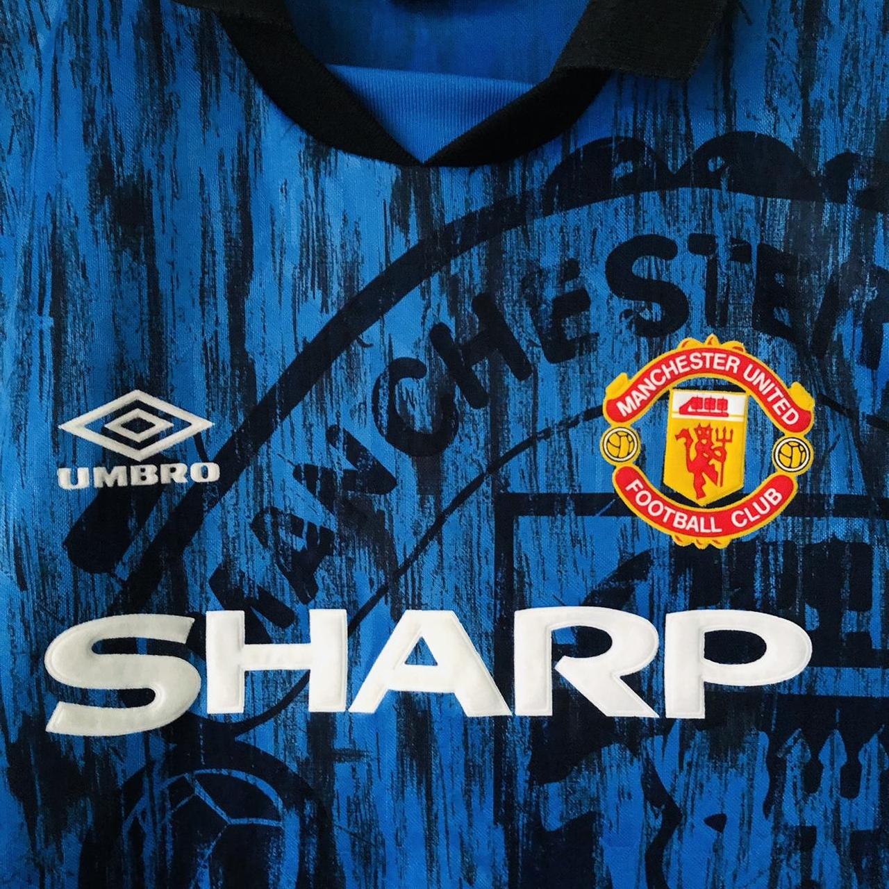 Manchester United 1992/1993 Blue Away Football Shirt (M)