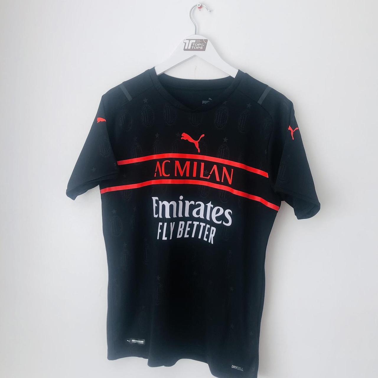 AC Milan 2021/2022 Black Third Football Shirt (M)