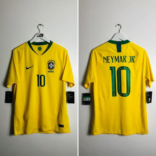 Brazil 2018 Yellow Home Football Shirt (L)
