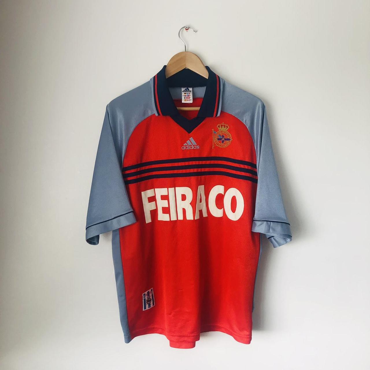 Deportivo 1998/1999 Red & Grey Away Football Shirt (L)
