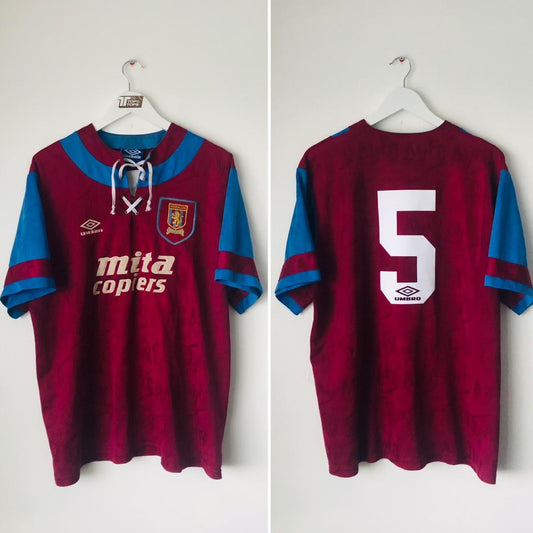 Aston Villa 1992 Claret & Blue Home Football Shirt (XL)