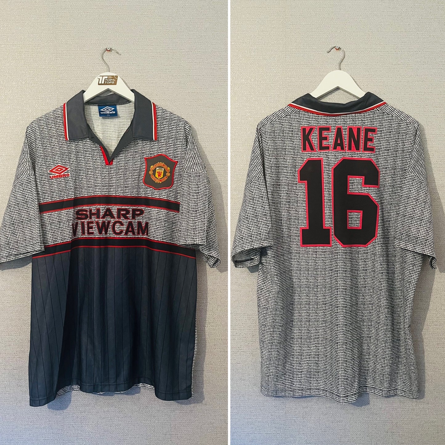 Manchester United away football shirt 1995/96 Keane XXL