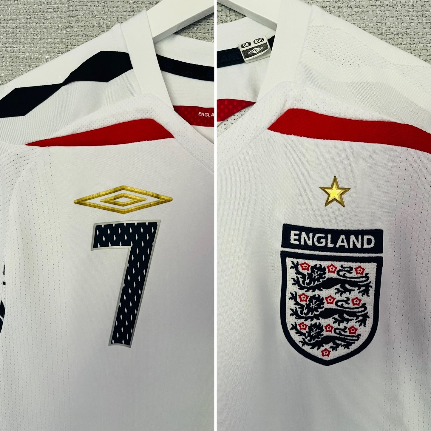 England home football shirt 2007/08 Beckham Large