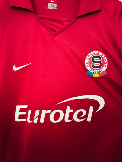 Sparta Prague home football shirt 2003/05 Poborsky Large