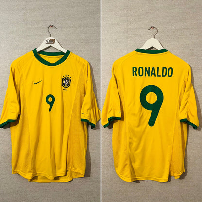 Brazil home football shirt 2000/02 R9 Large