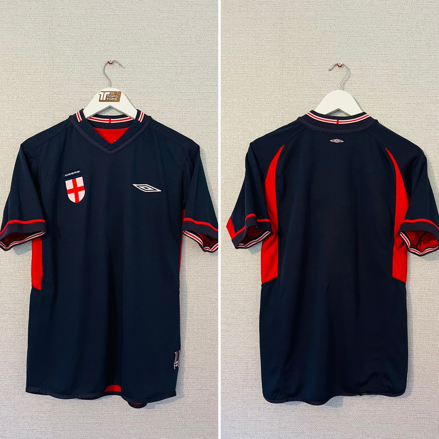 England away reversible football shirt W/C 2002 Beckham Small