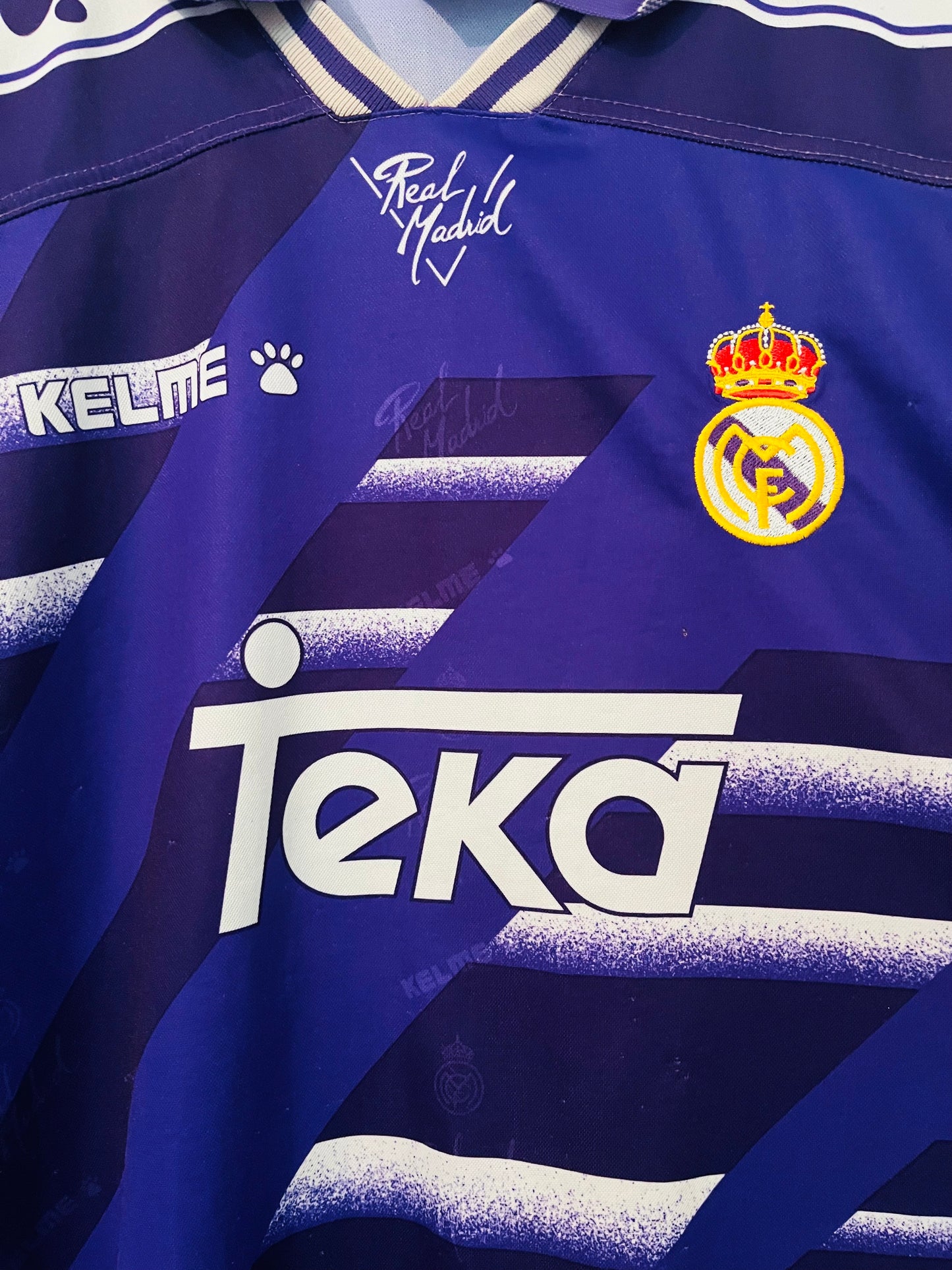 Real Madrid away football shirt 1994/96 Michel XL